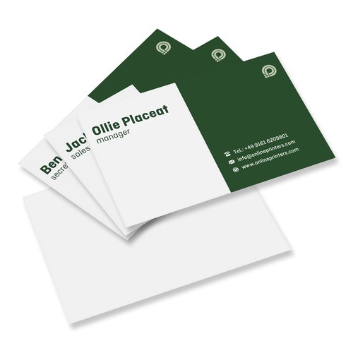 Papierowe wizytwki, zadrukowane jednostronnie.