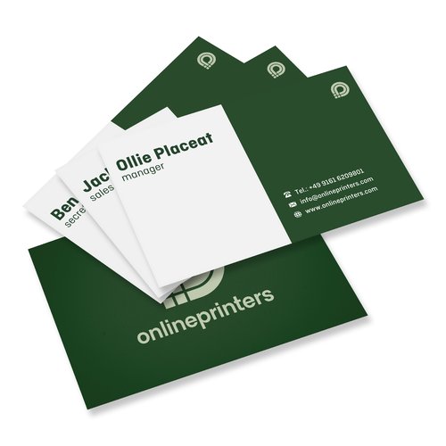 Papierowe wizytwki z możliwością zadruku po obu stronach.